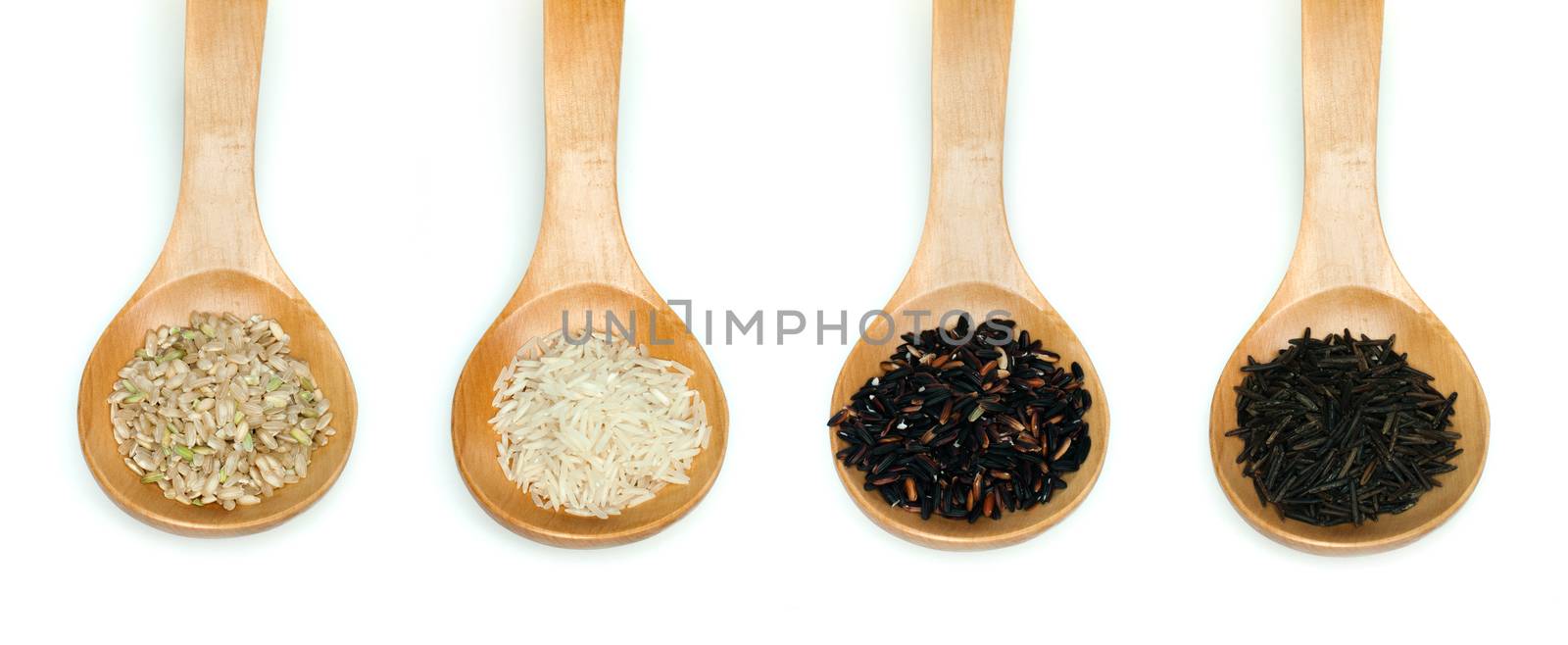 Rice integral, basmati, Wild rice and black rice by deyan_georgiev