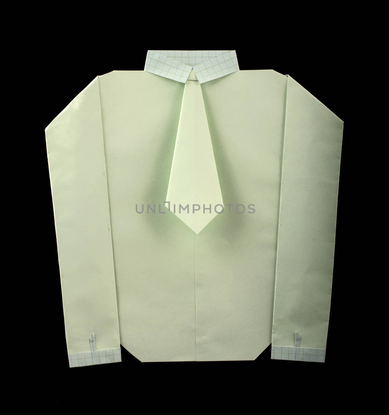 Isolated paper made white shirt with tie by deyan_georgiev