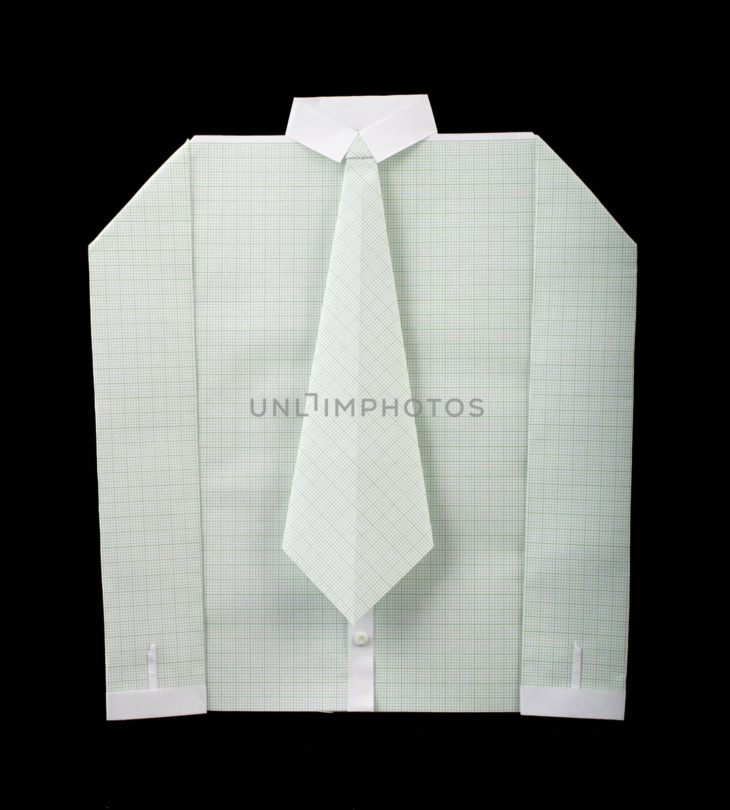 Isolated paper made white shirt with tie by deyan_georgiev