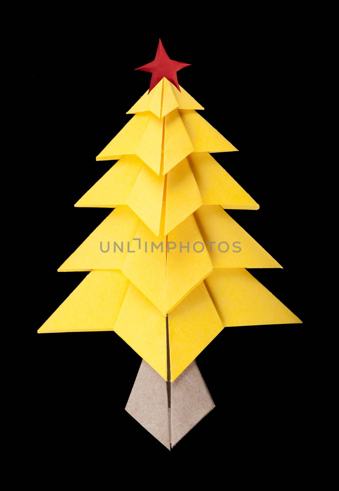 Yellow christmas tree black isolated  by deyan_georgiev