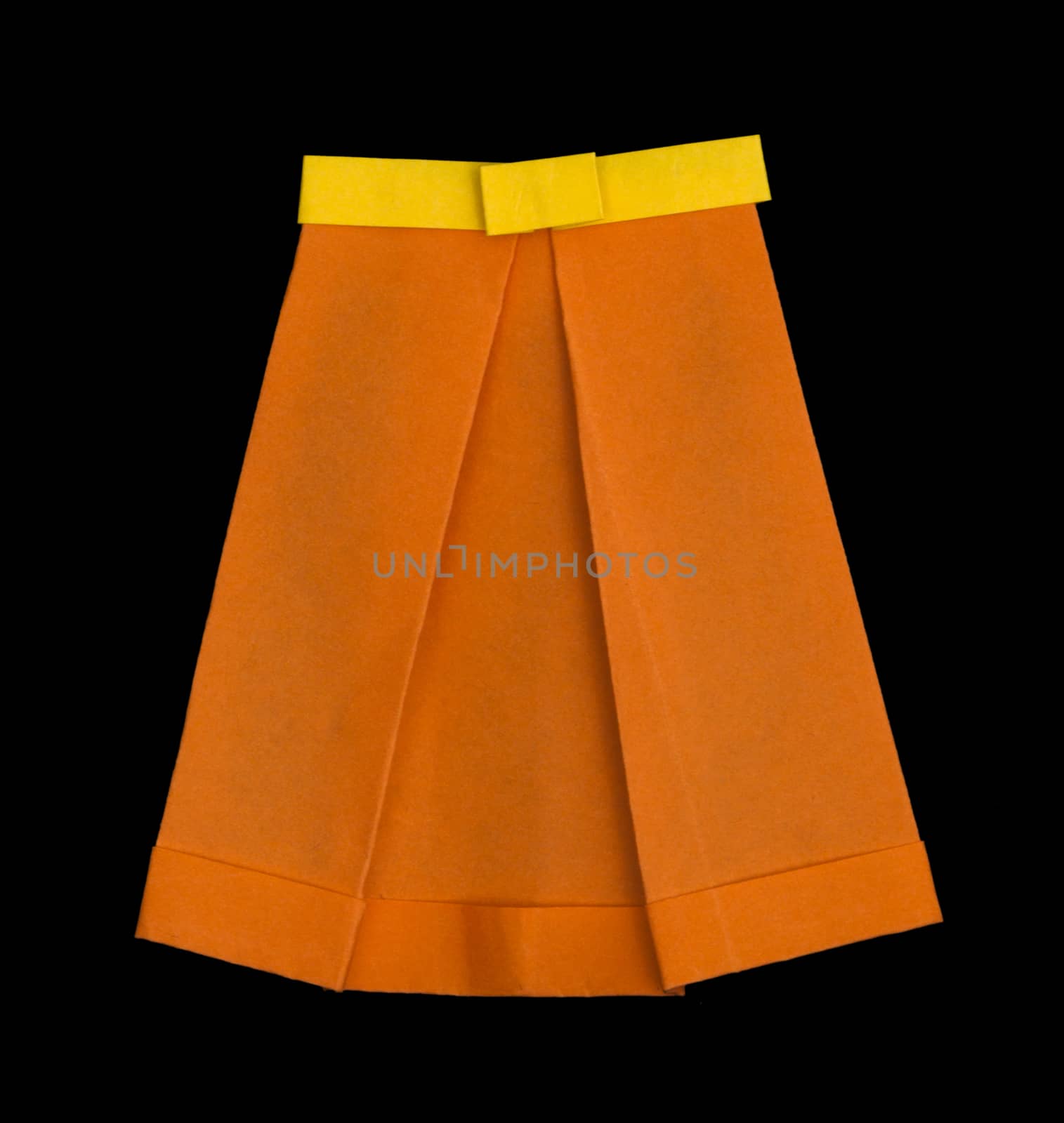 Orange skirt folded origami style