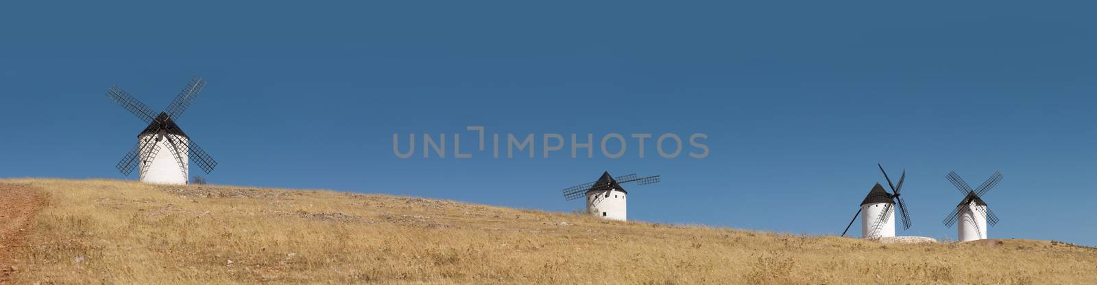 White ancient windmills by deyan_georgiev