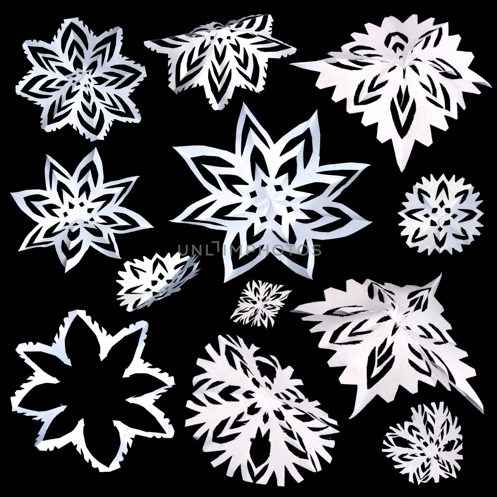 Set of isolated snowflakes by deyan_georgiev