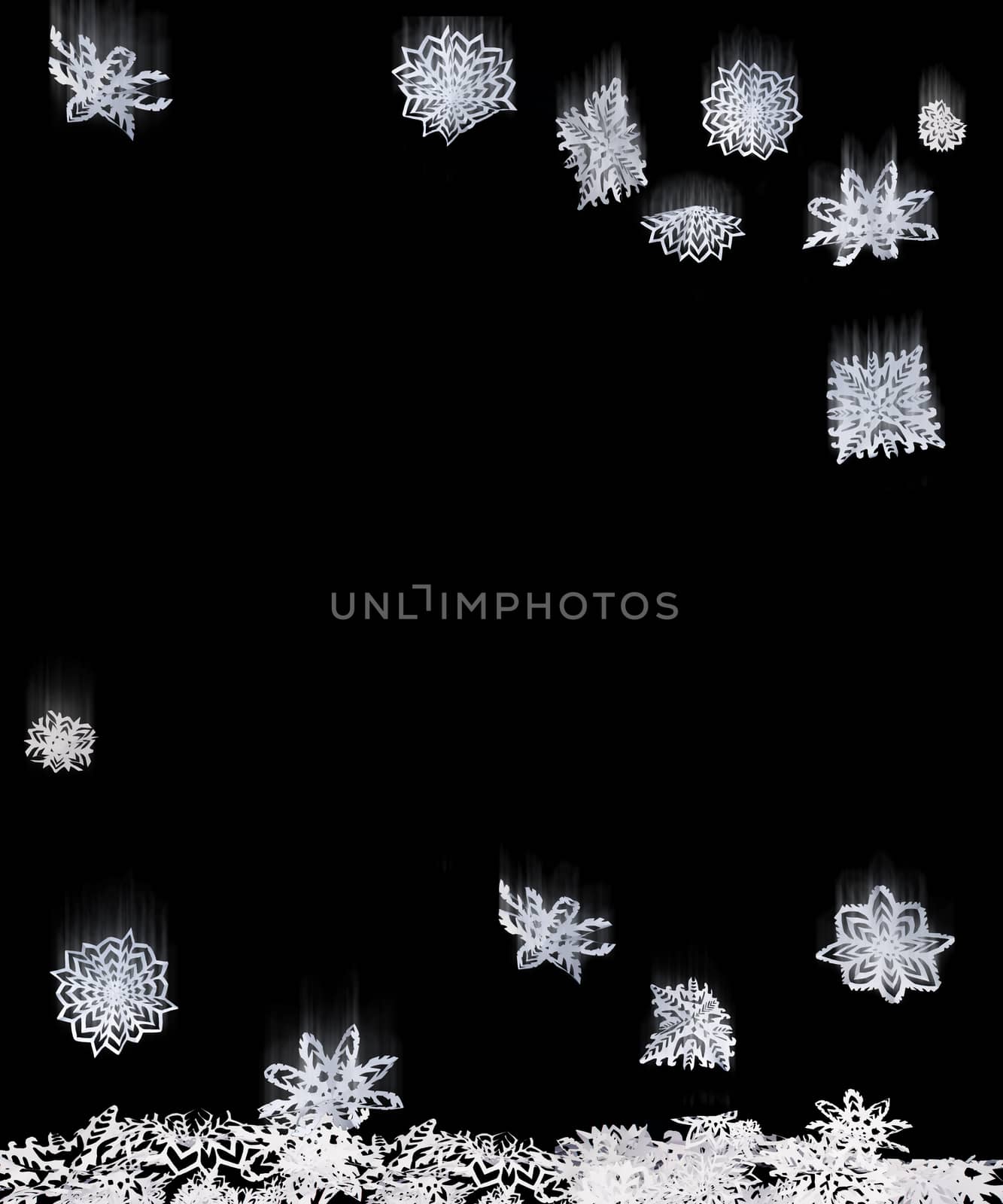 Origami isolated falling snowflakes  by deyan_georgiev