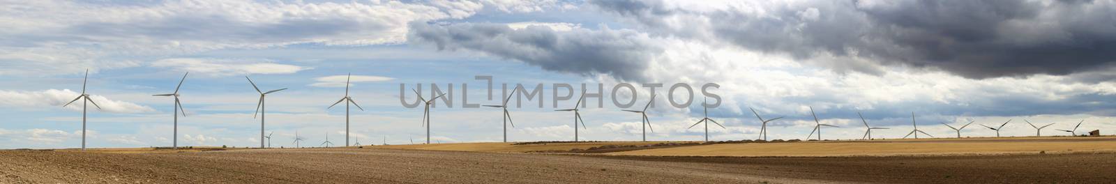 Wind generators panoramic image.