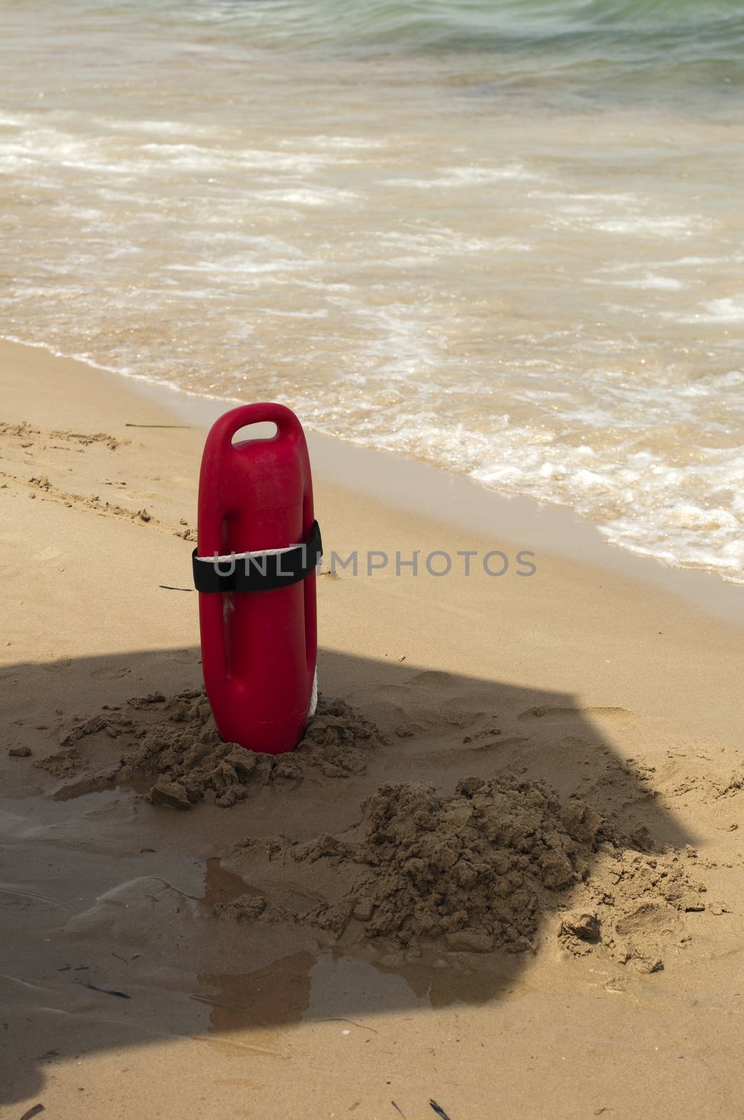 Red buoy for a lifeguard to save people  by deyan_georgiev