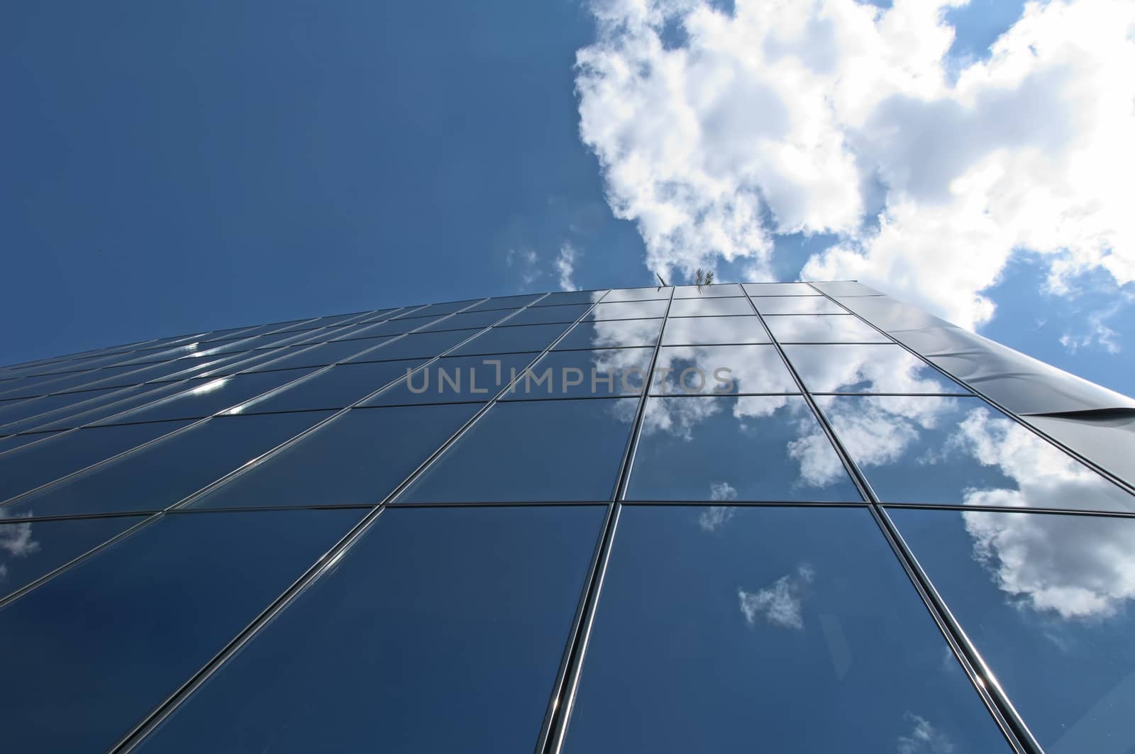 Office building on a blue sky by deyan_georgiev