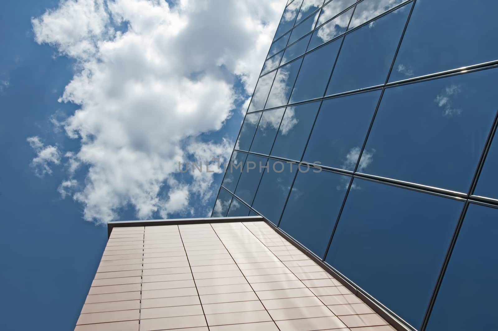 Office building on a blue sky by deyan_georgiev