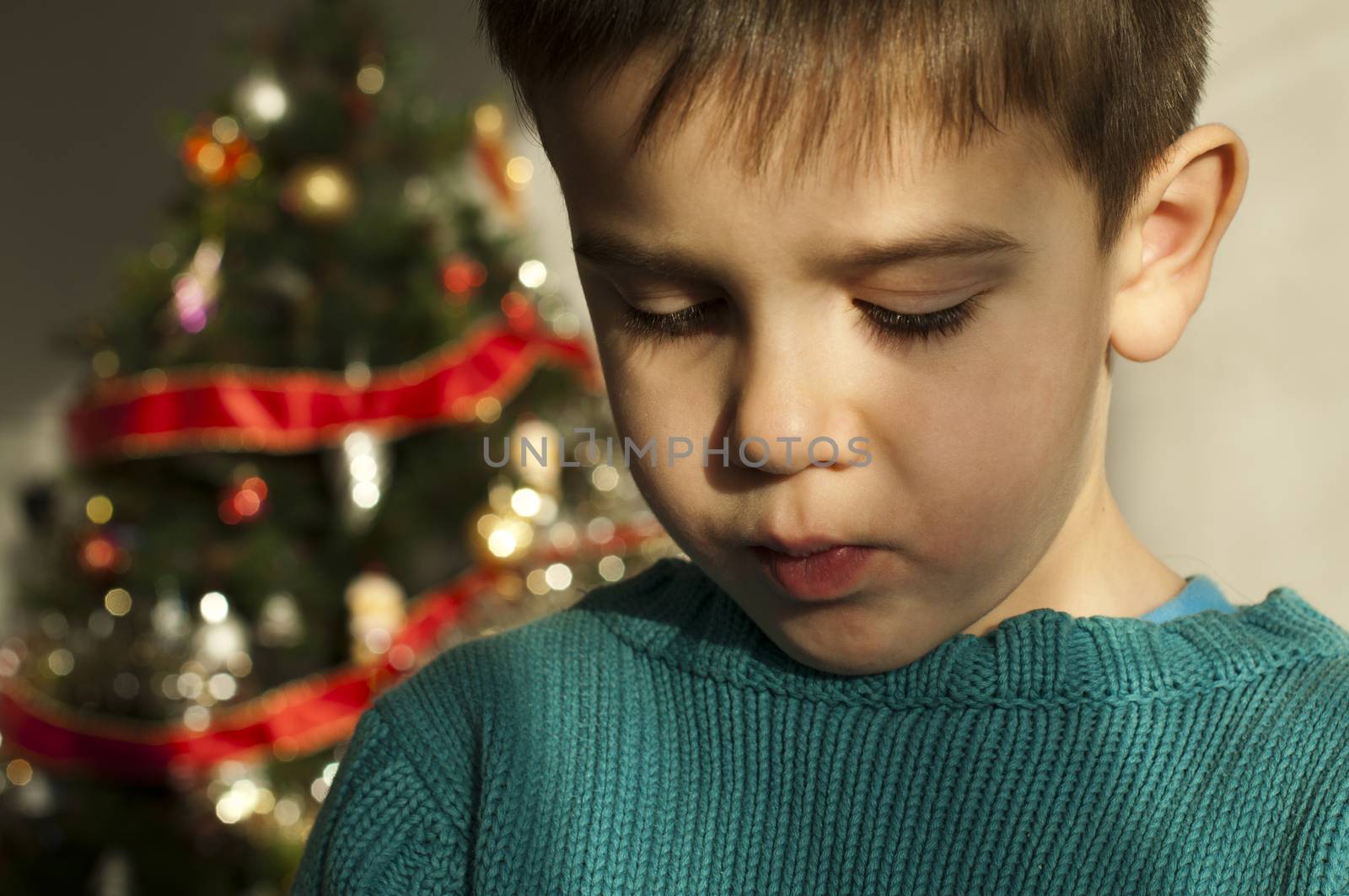 Unhappy child on Christmas by deyan_georgiev