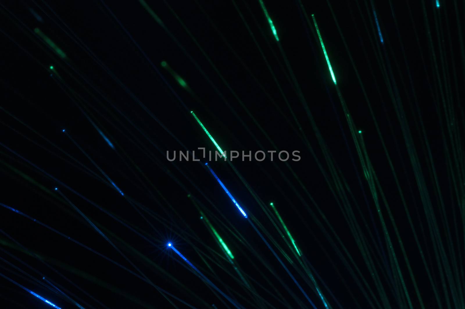 Optical fibers of fiber optic cable. Internet technology.Blue color