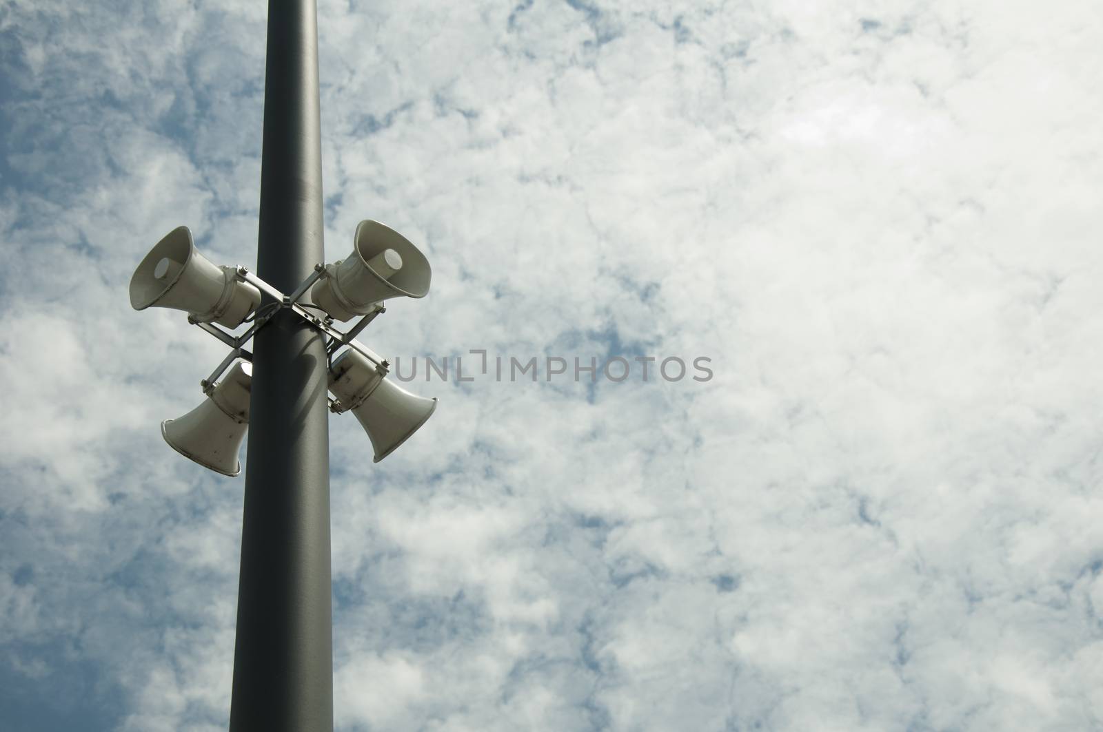 Loudspeakers with a natural sky background