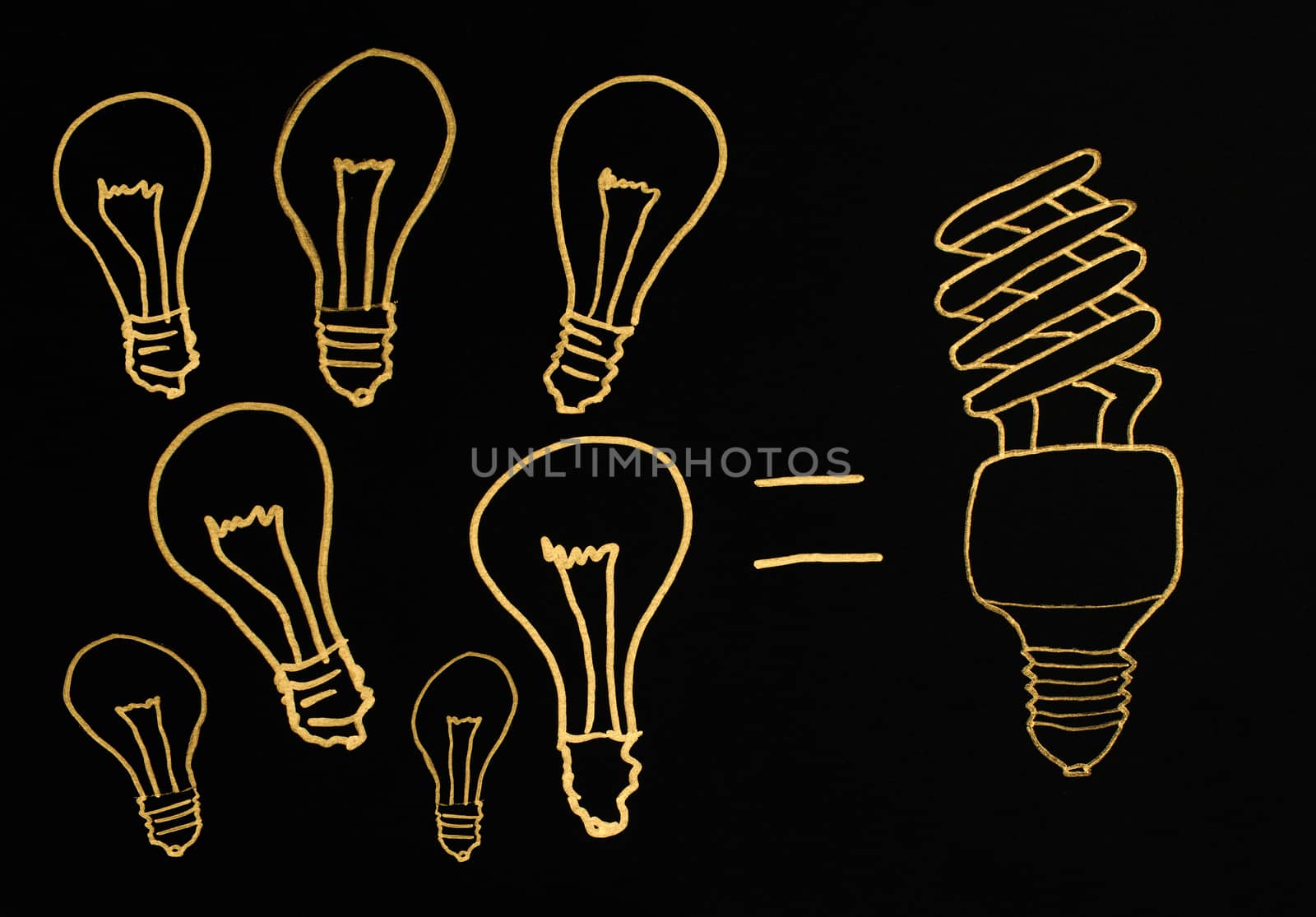 Efficient lamps concept illustration. Ecology conception