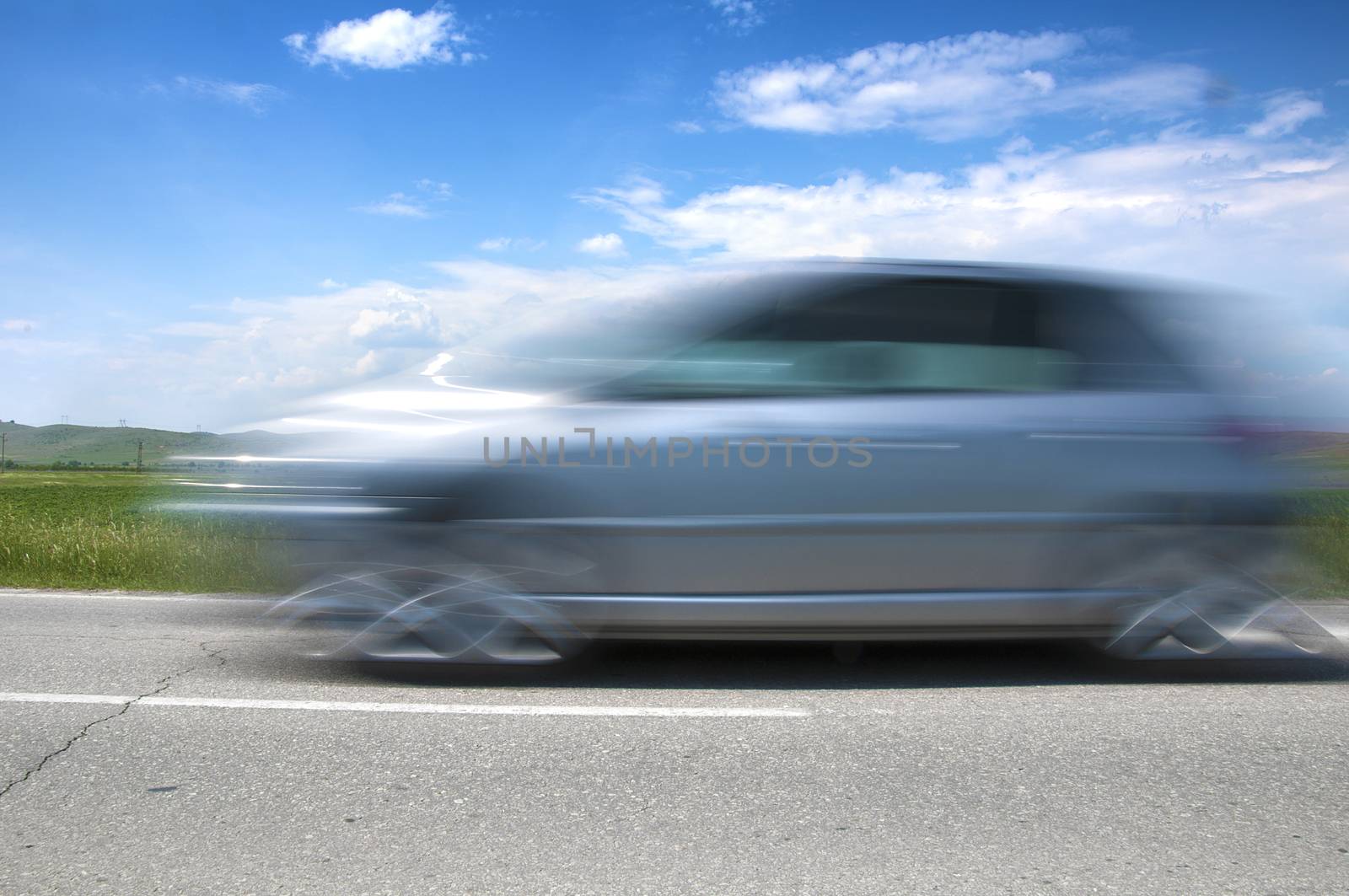 High speed blurred car by deyan_georgiev