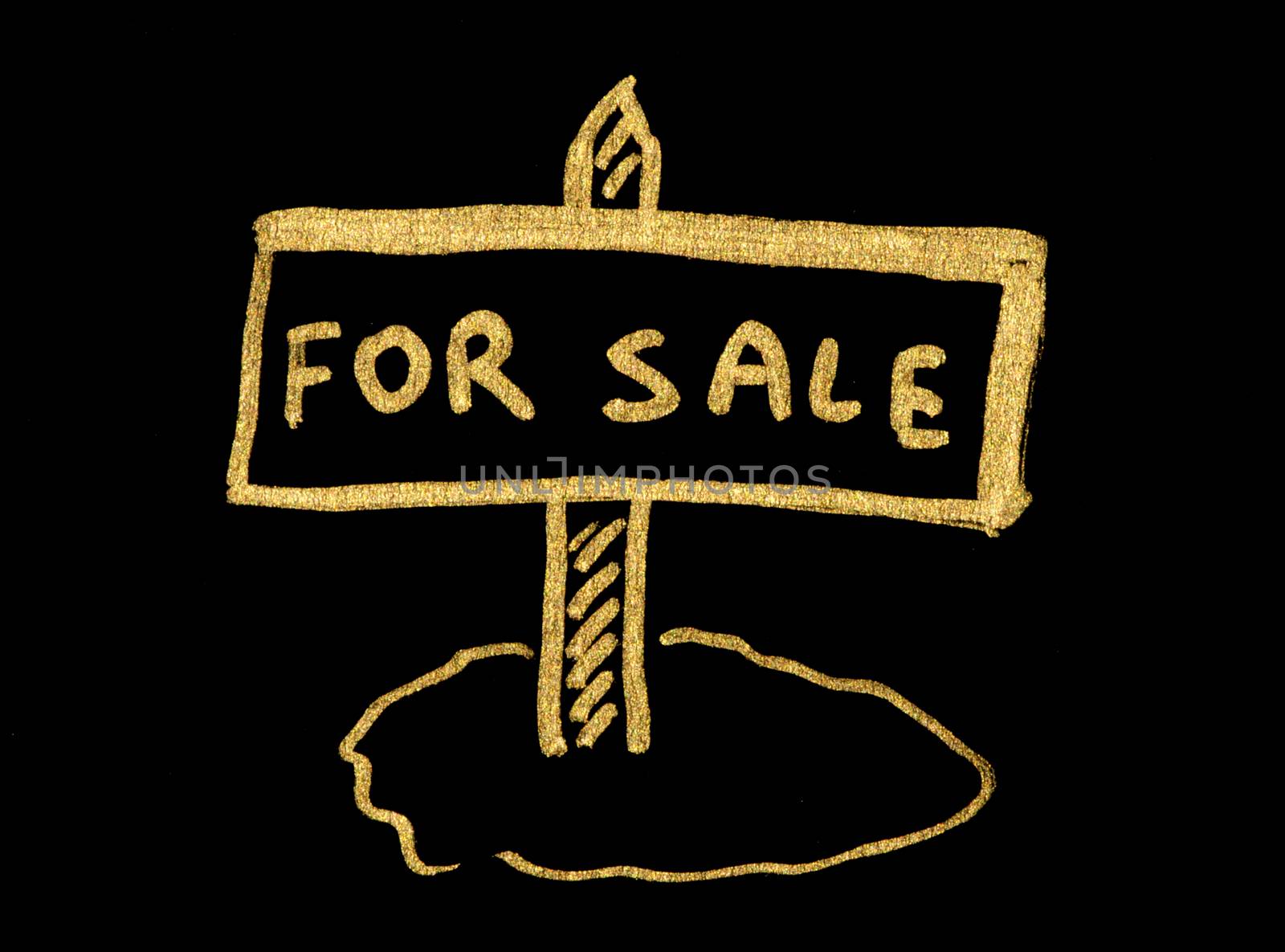For sale gold color text  by deyan_georgiev