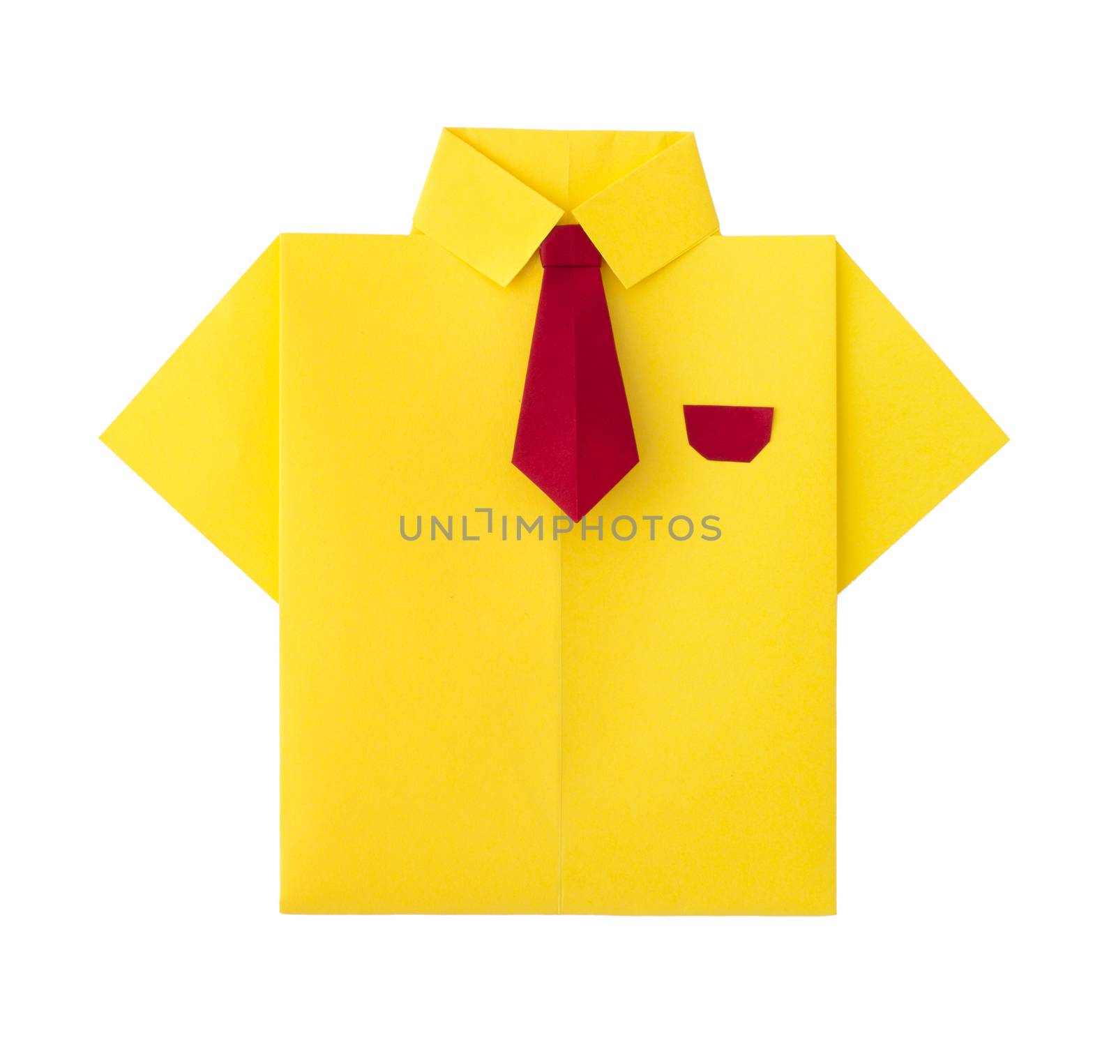 Origami yellow shirt with tie.  by deyan_georgiev