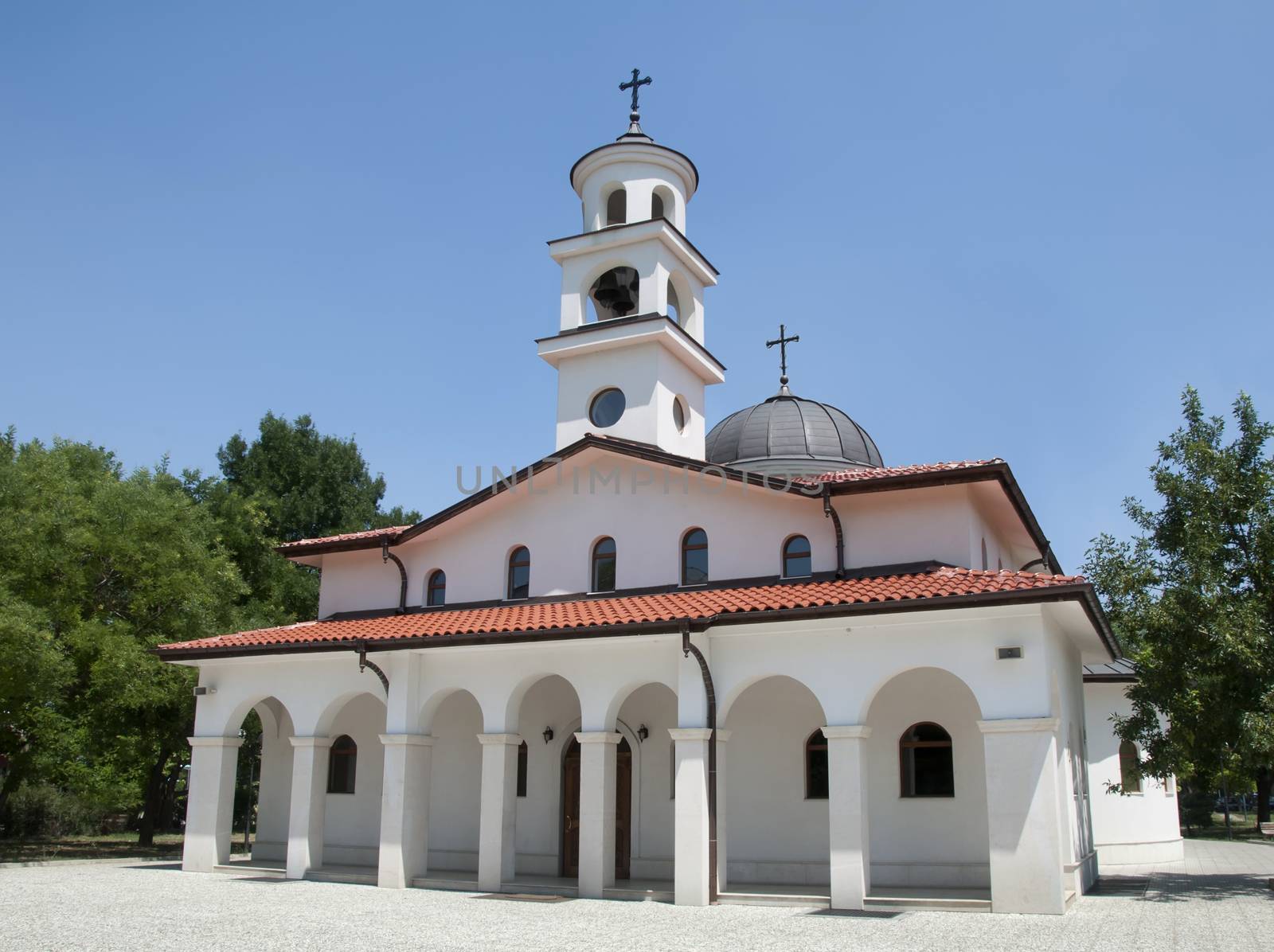 White Orthodox Church with two domes