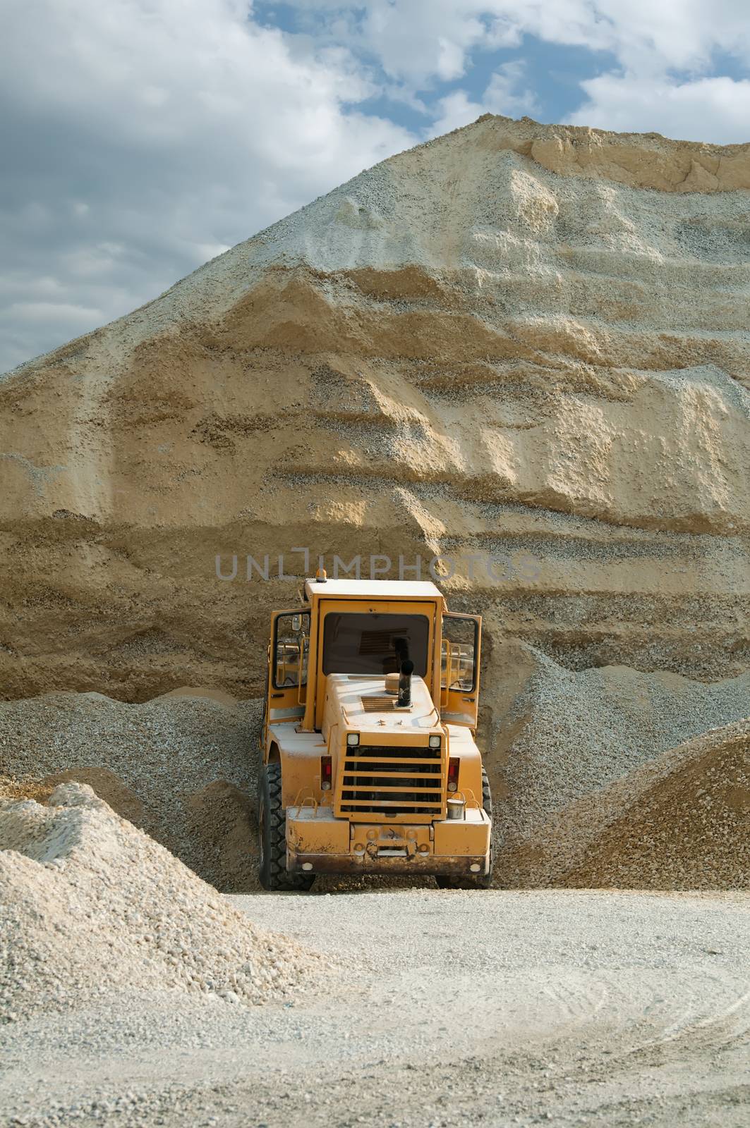 Bulldozer in quarry by deyan_georgiev