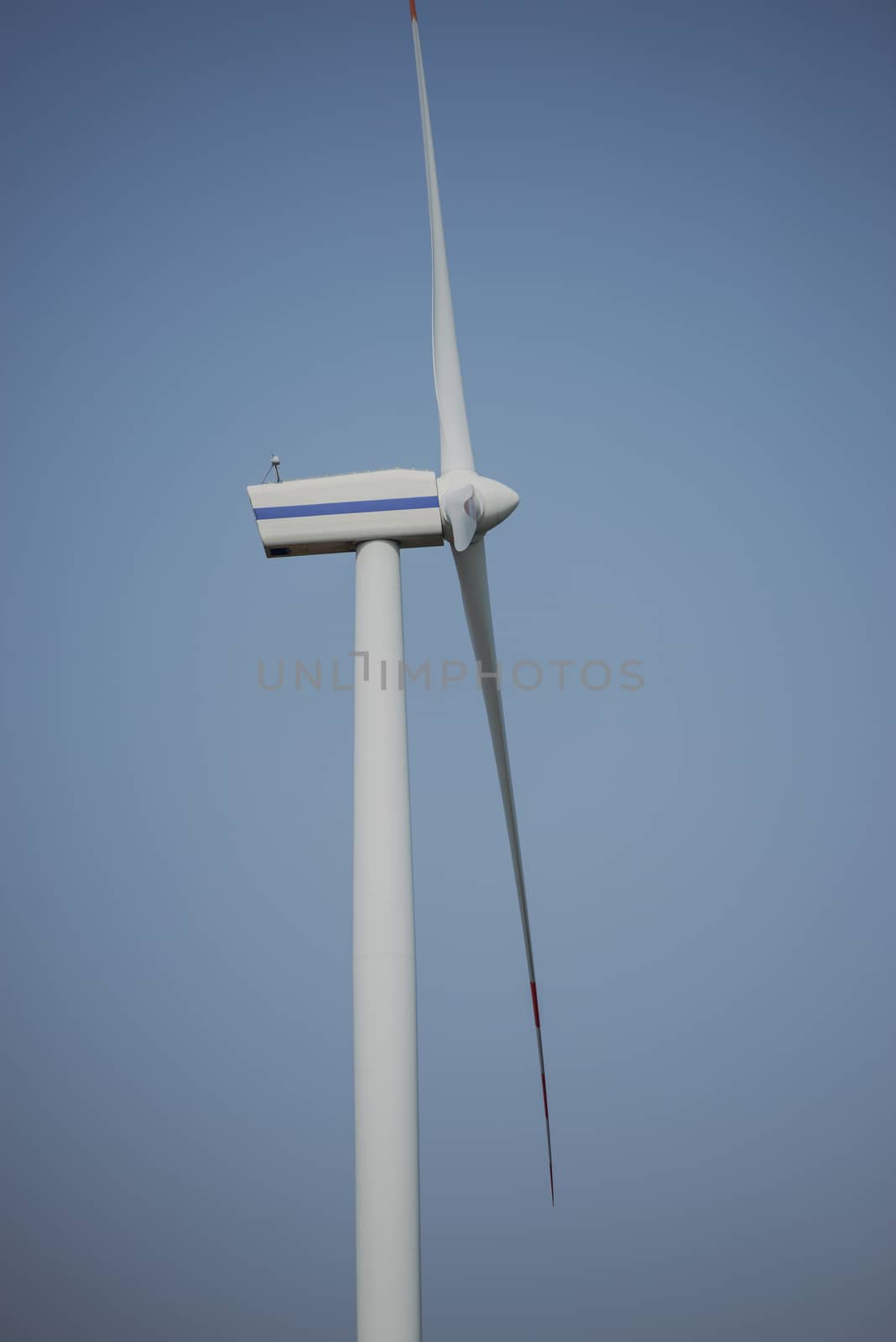 wind trubine at sunny day with blue sky