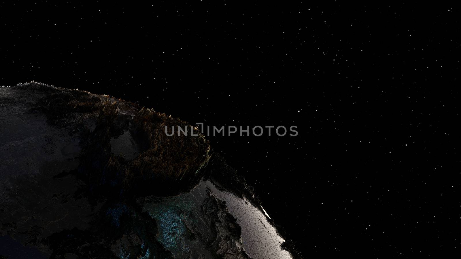 High Quality Planet Earth on Star Field Background. Elements of this image are furnished by NASA. 3D illustration