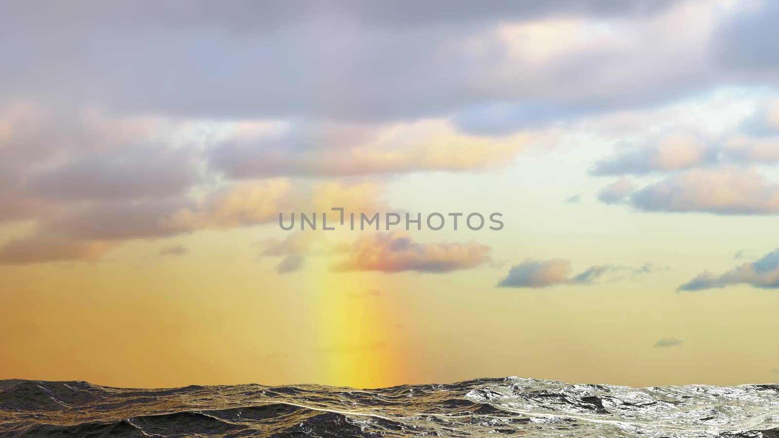 Rainbow over the sea in Denmark