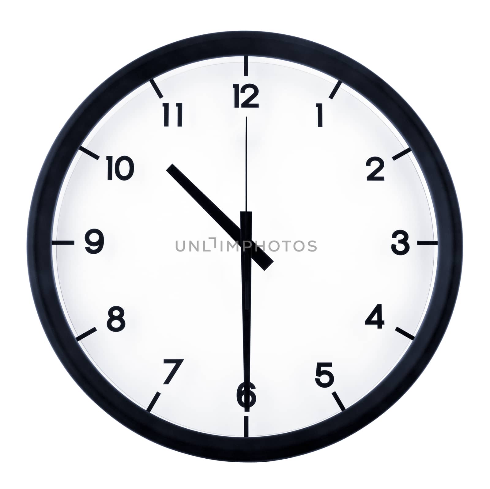 Classic analog clock pointing at 8 o'clock, isolated on white background