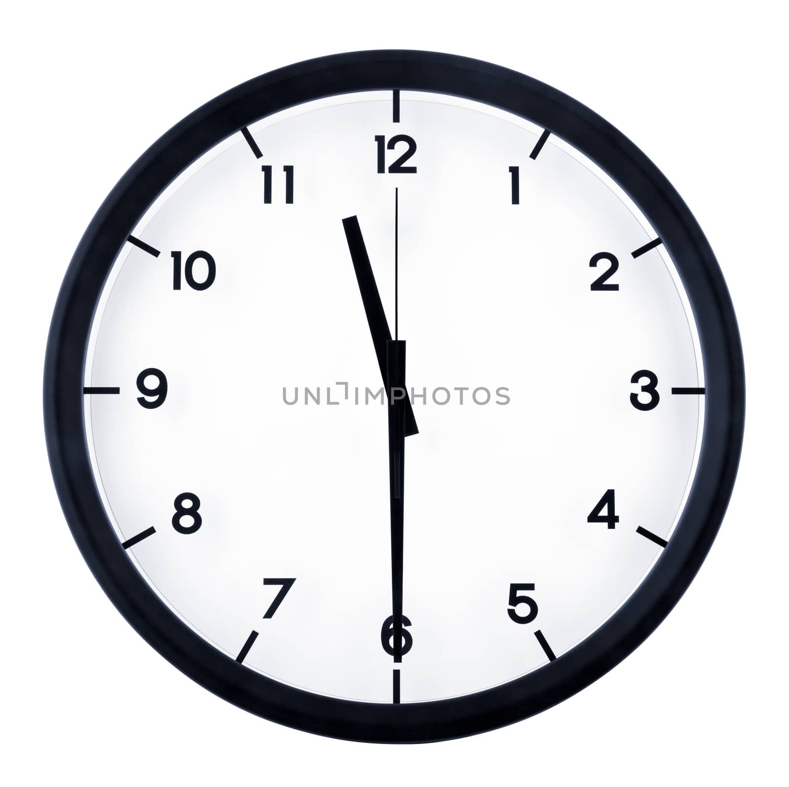 Classic analog clock pointing at 8 o'clock, isolated on white background