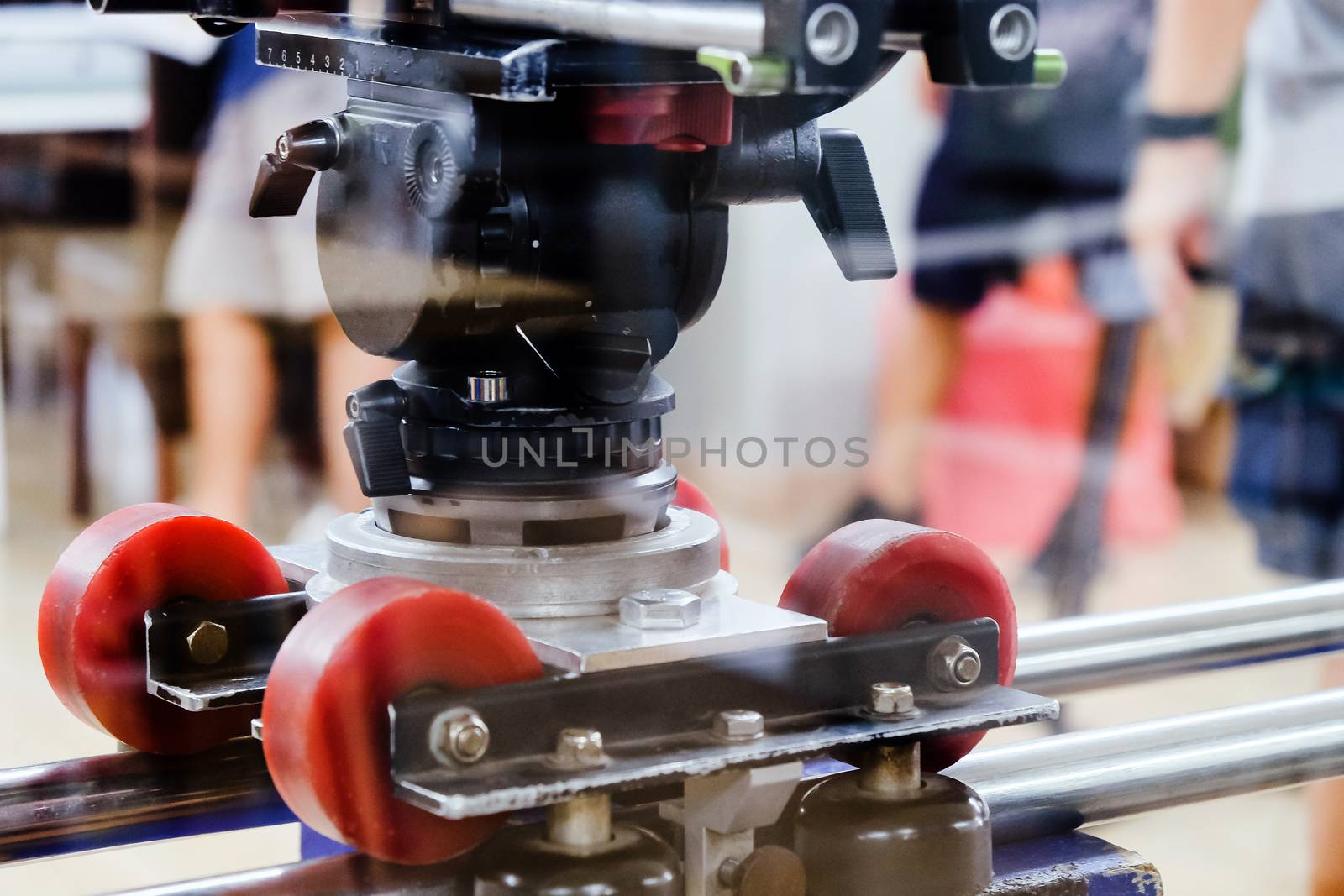 Film industry. Filming with professional camera background