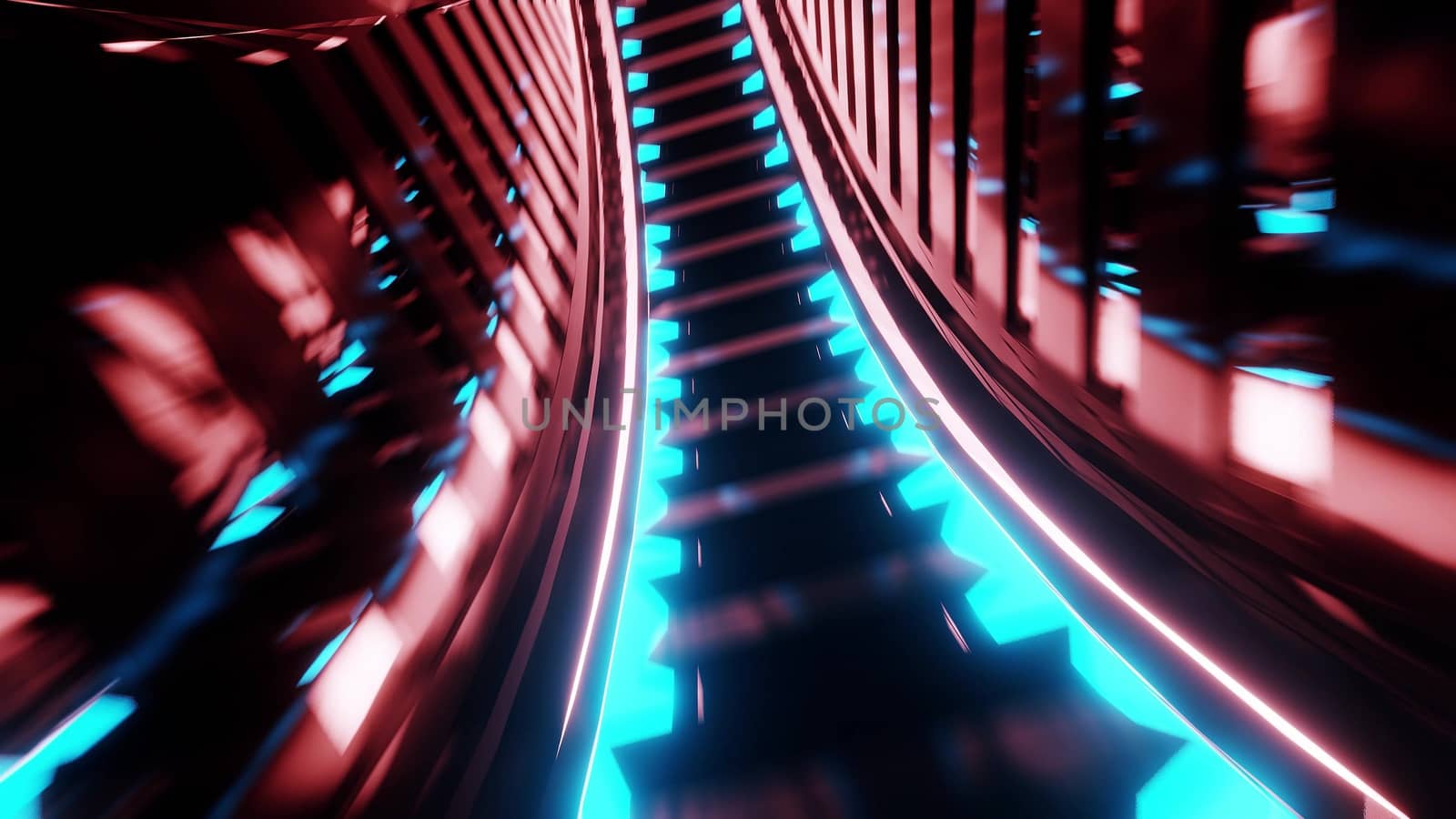 abwtract glowing futuristic scifi subway tunnel corridor 3d rendering wallpaper background design, modern abstract sci-fi art with glowing lights 3d illustration
