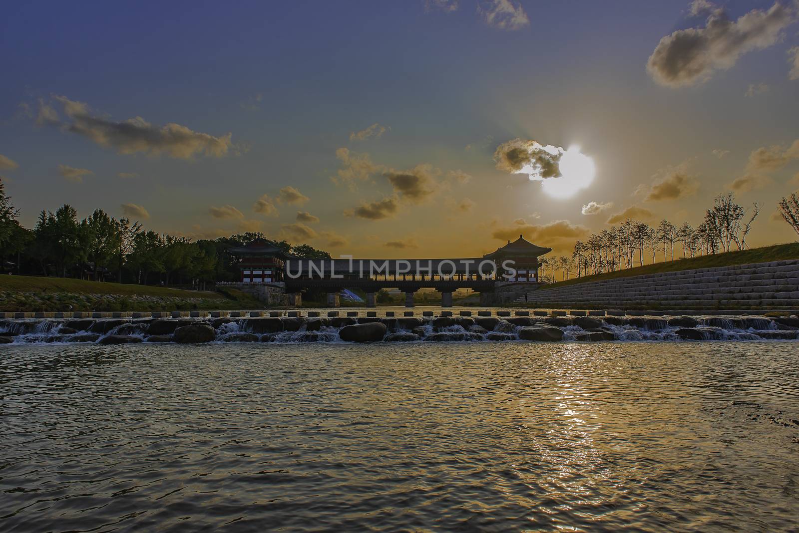 Morning Woljeonggyo Bridge in Gyeongju, South Korea