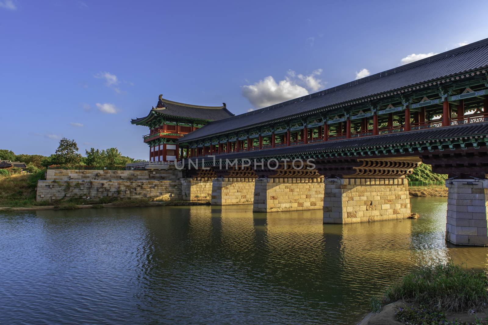 Morning Woljeonggyo Bridge in Gyeongju, South Korea