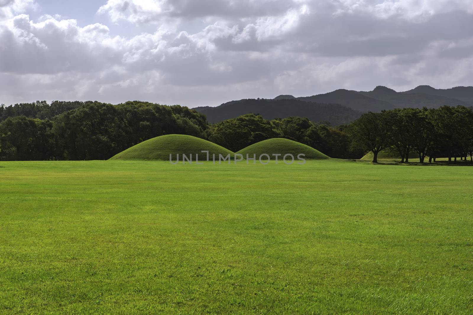 A grave in Gyeongju, South Korea with beautiful nature in Gyeongju