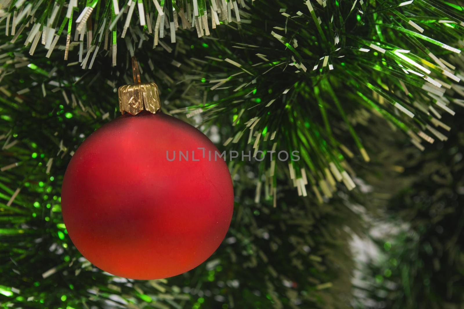 Picture of Christmas decorations on the Christmas tree. Picture perfect for a Christmas card or background.