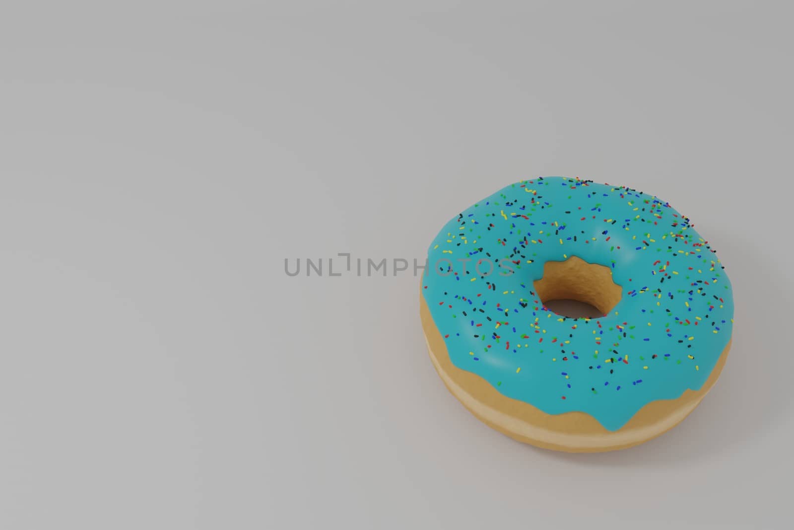 3d illustration of a donut with heavenly icing on a white background by giuseppe_capellupo