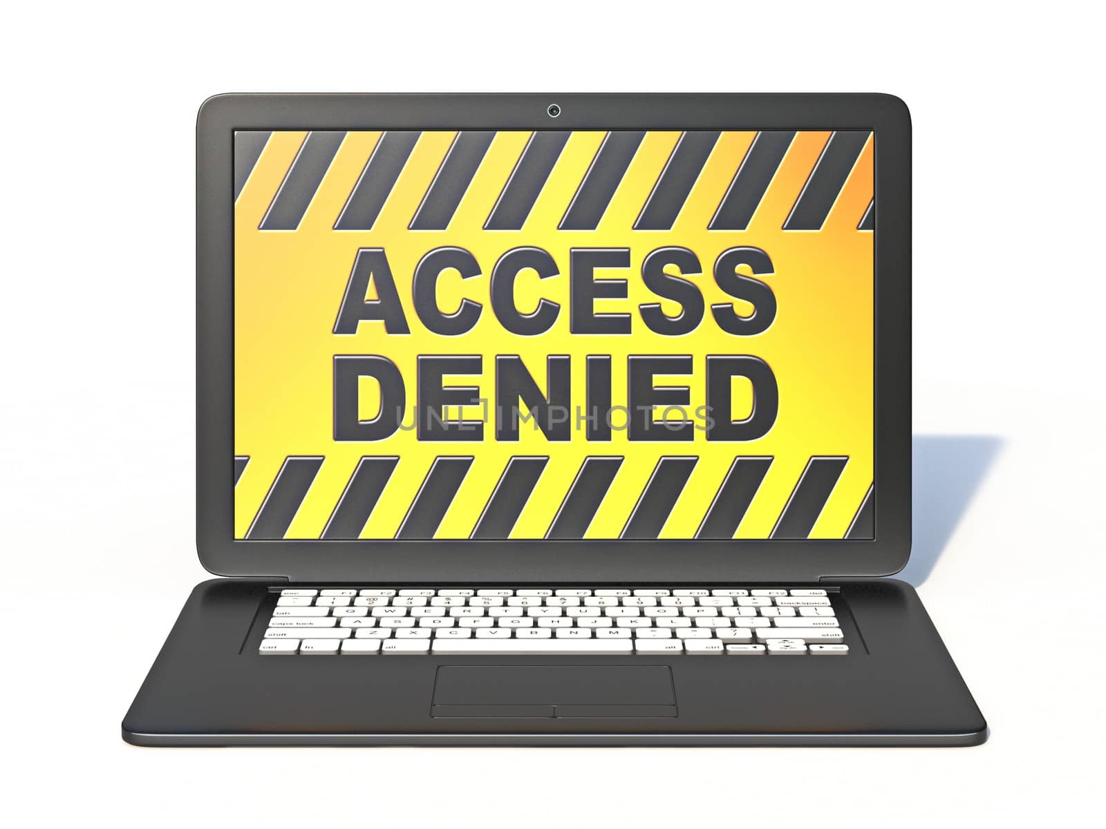 Black laptop with ACCESS DENIED sign on screen 3D by djmilic