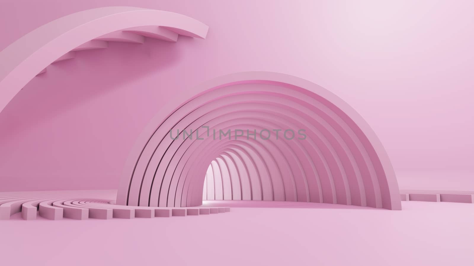 3D illustration, Abstract Minimal Fashion Background, Pink Shapes on Pink Pastel Background. Mock Up background Trend Style