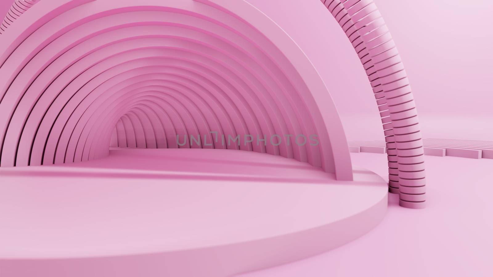 3D rendering, Abstract Geometric Background, Modern Minimalistic Mock Up, Pink Pastel Colors. Empty Space