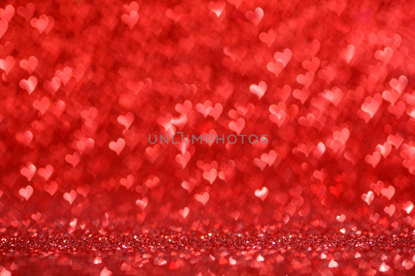 Shiny red hearts bokeh light Valentine's day background