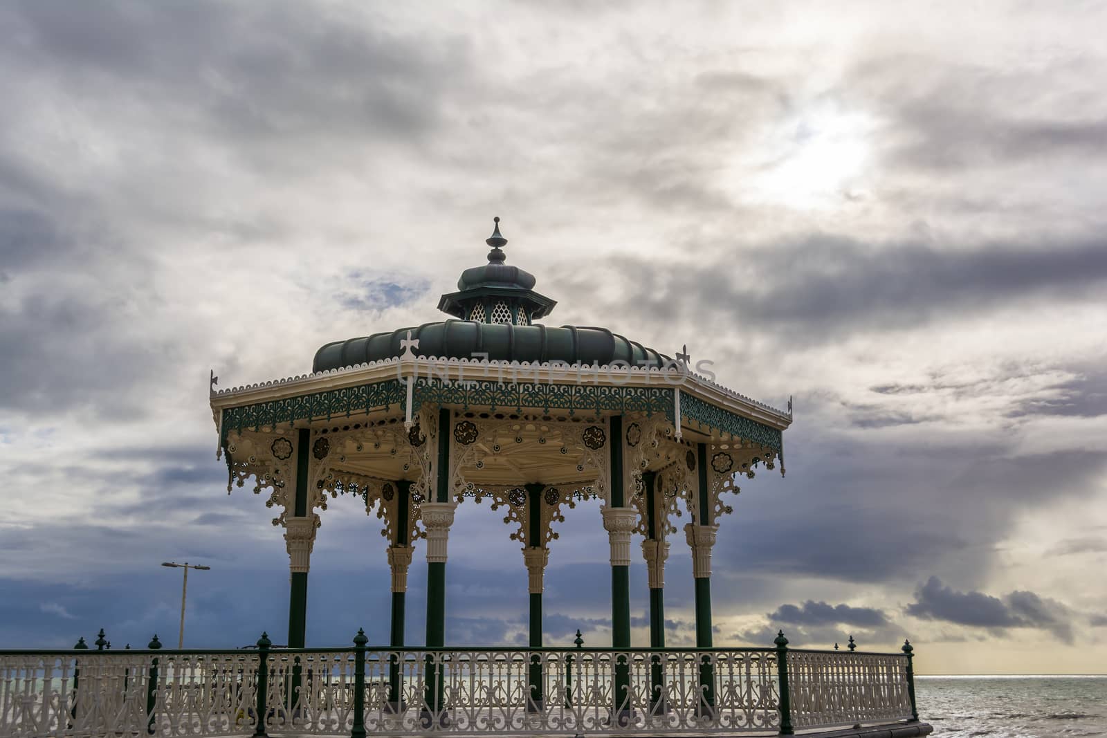 The Victorian bandstand near the beach in Brighton, UK.