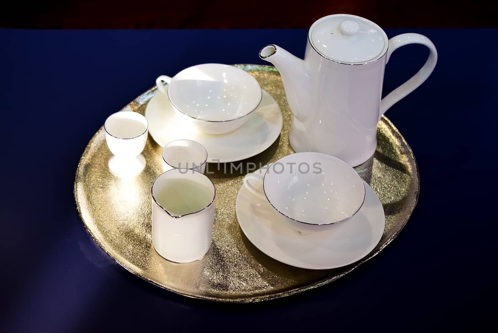 tea or coffee set in white