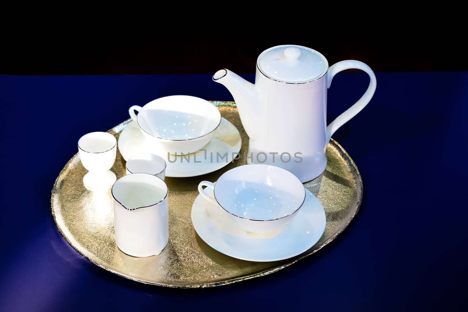 tea or coffee set in white