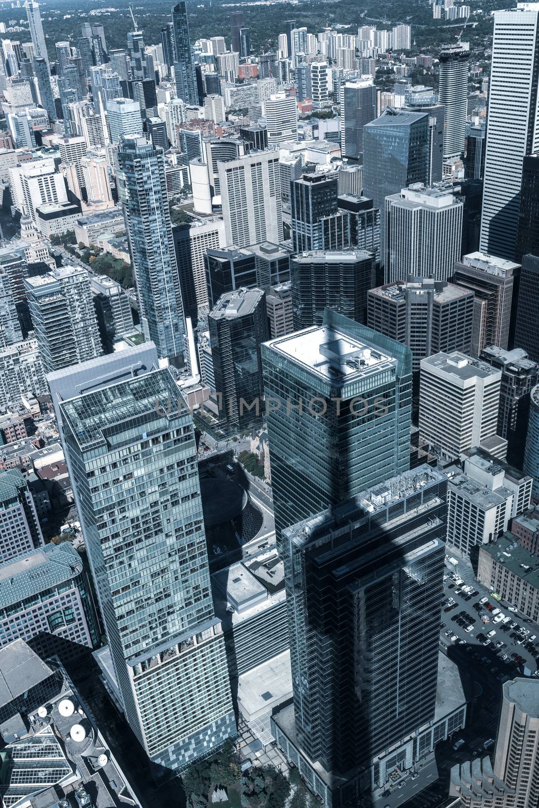 Buildings and Aerial view of Toronto city, Canada, north america