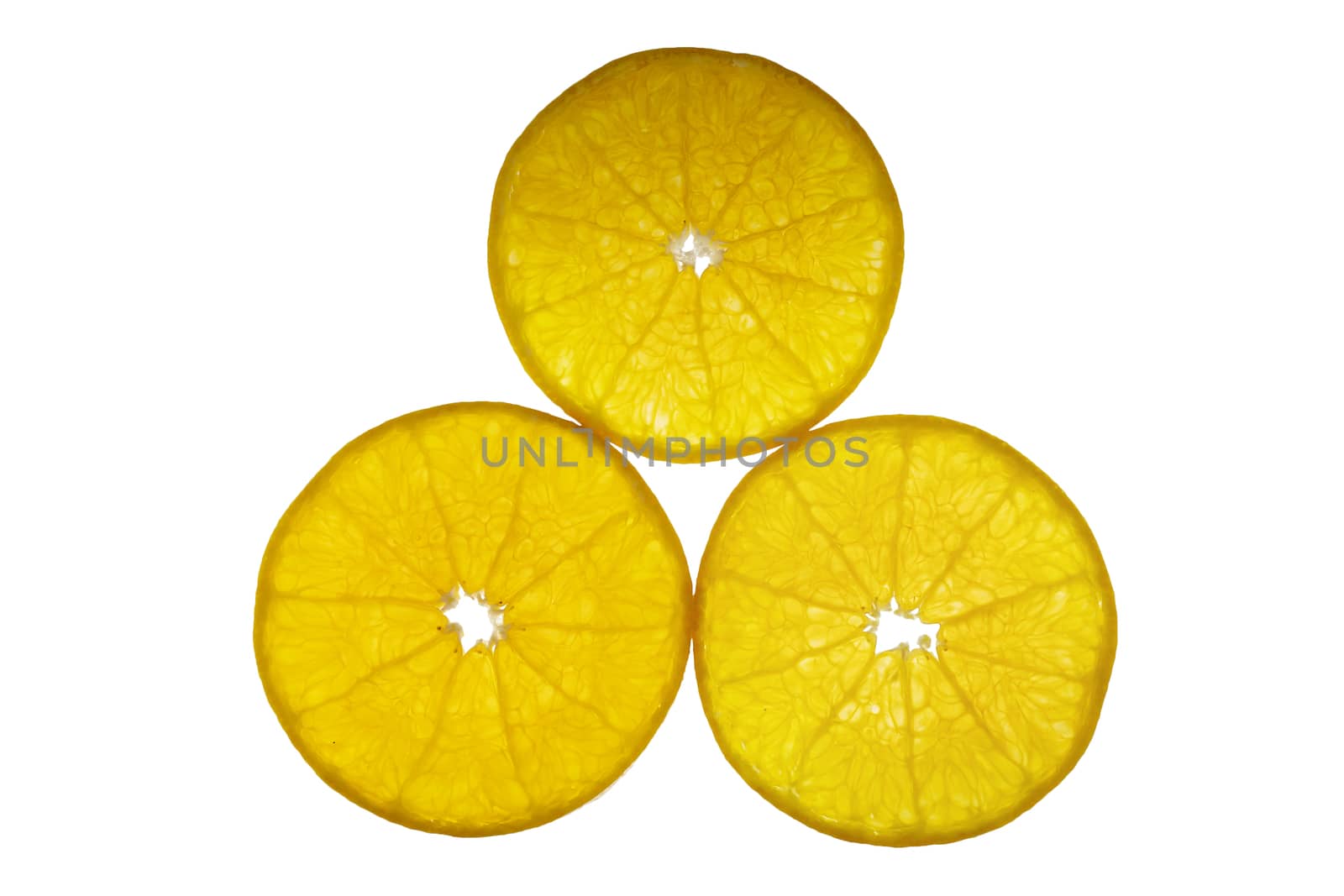 Fresh sliced juicy orange fruit set over white background - tropical orange fruit texture for background use by pairhandmade