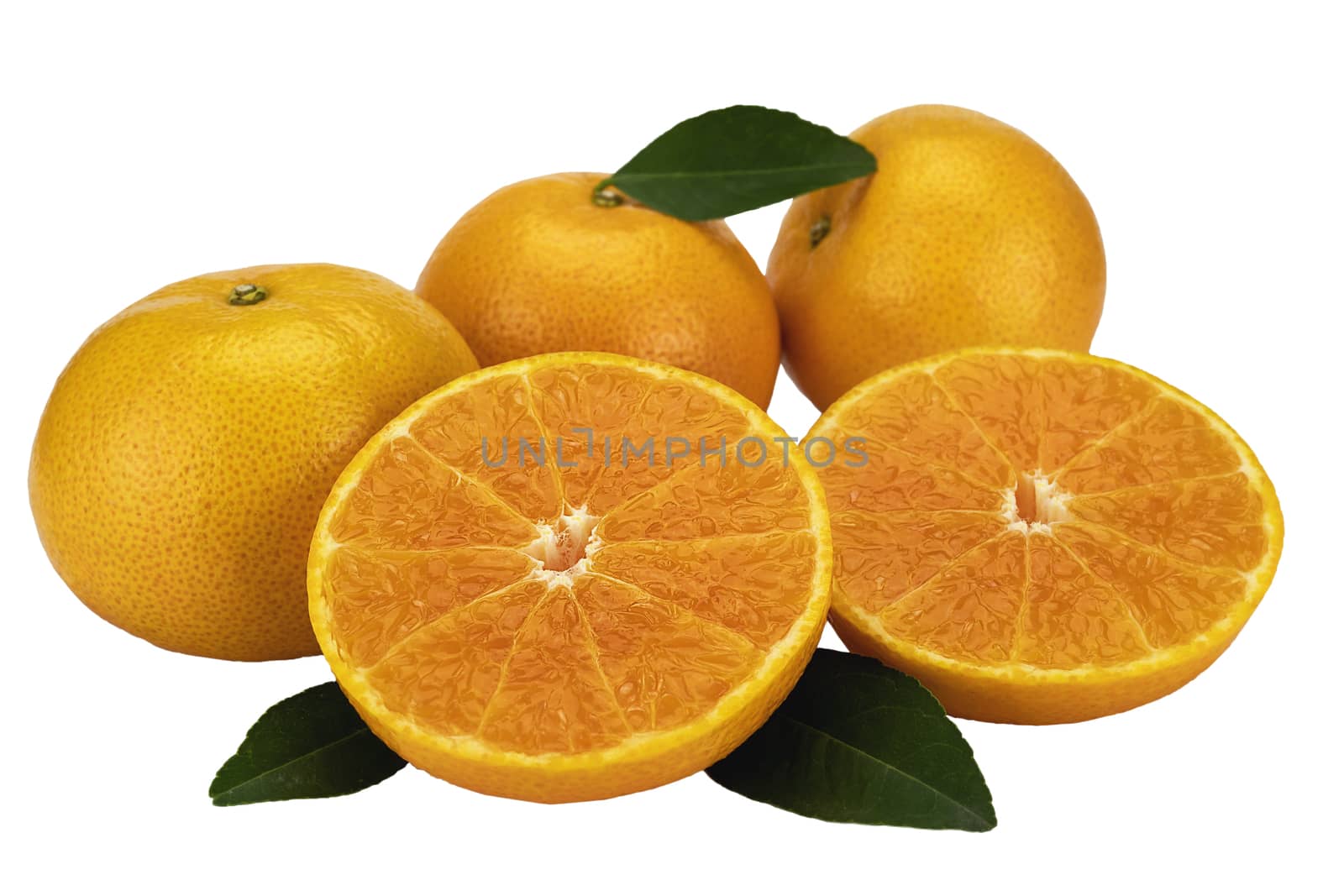 Fresh juicy orange fruit set over white background - tropical orange fruit for background use by pairhandmade