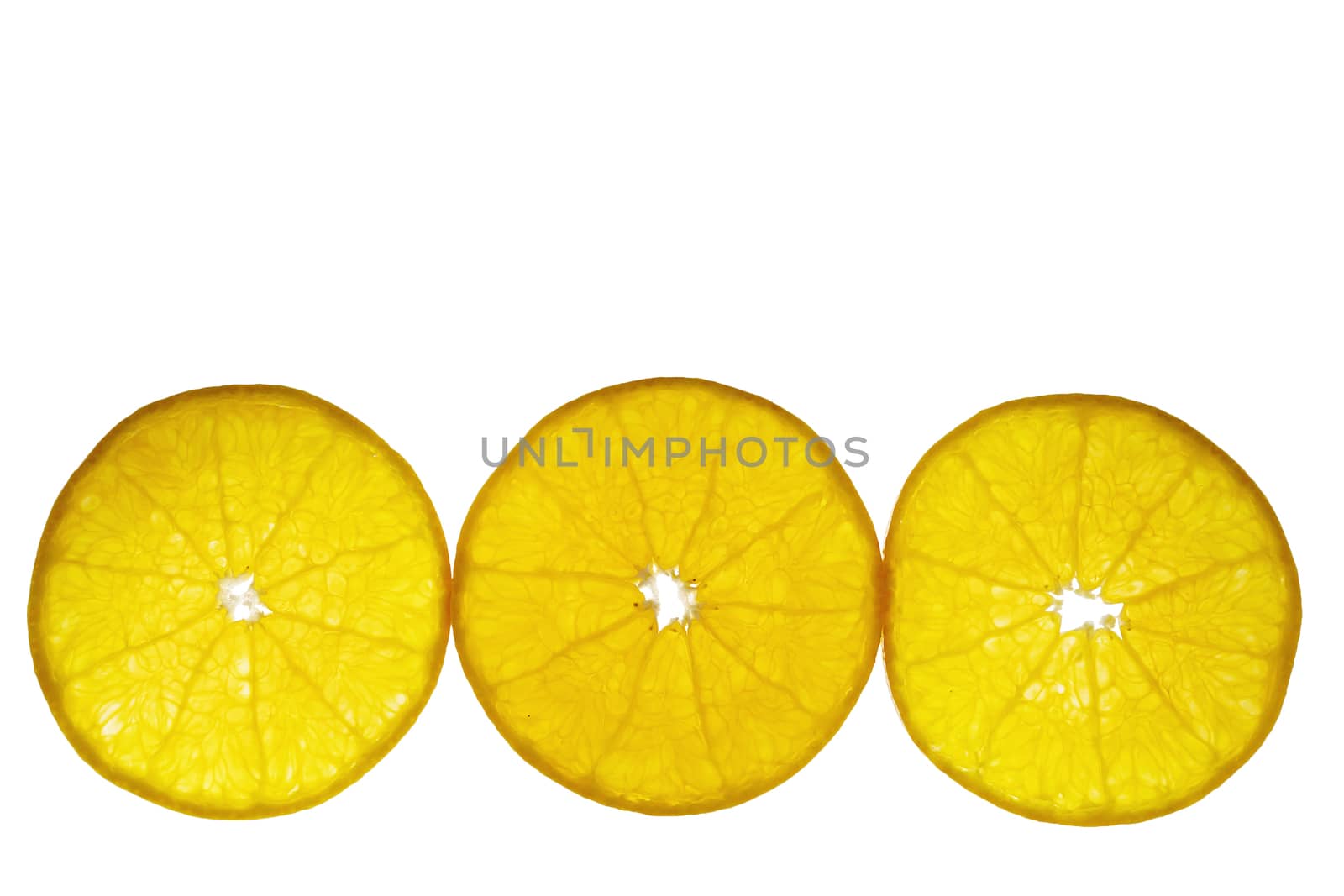 Fresh sliced juicy orange fruit set over white background - tropical orange fruit texture for background use