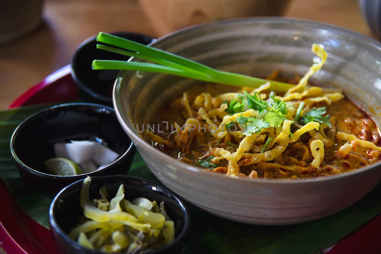 Khao Soi, Northern Thai curry noodle - famous Thai local traditional recipe