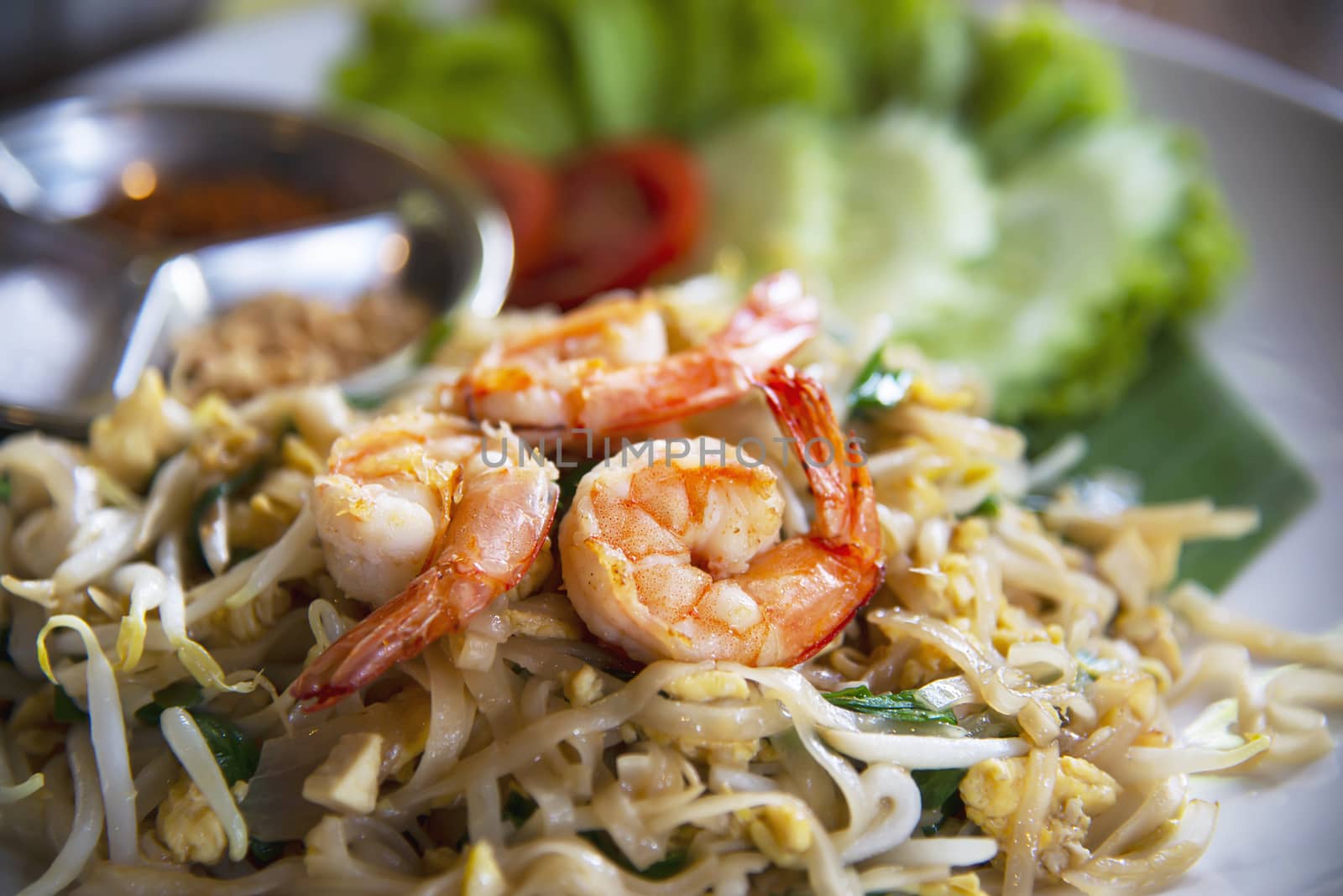 Thai fried noodle with shrimp named Pad Thai - Thai famous food recipe by pairhandmade