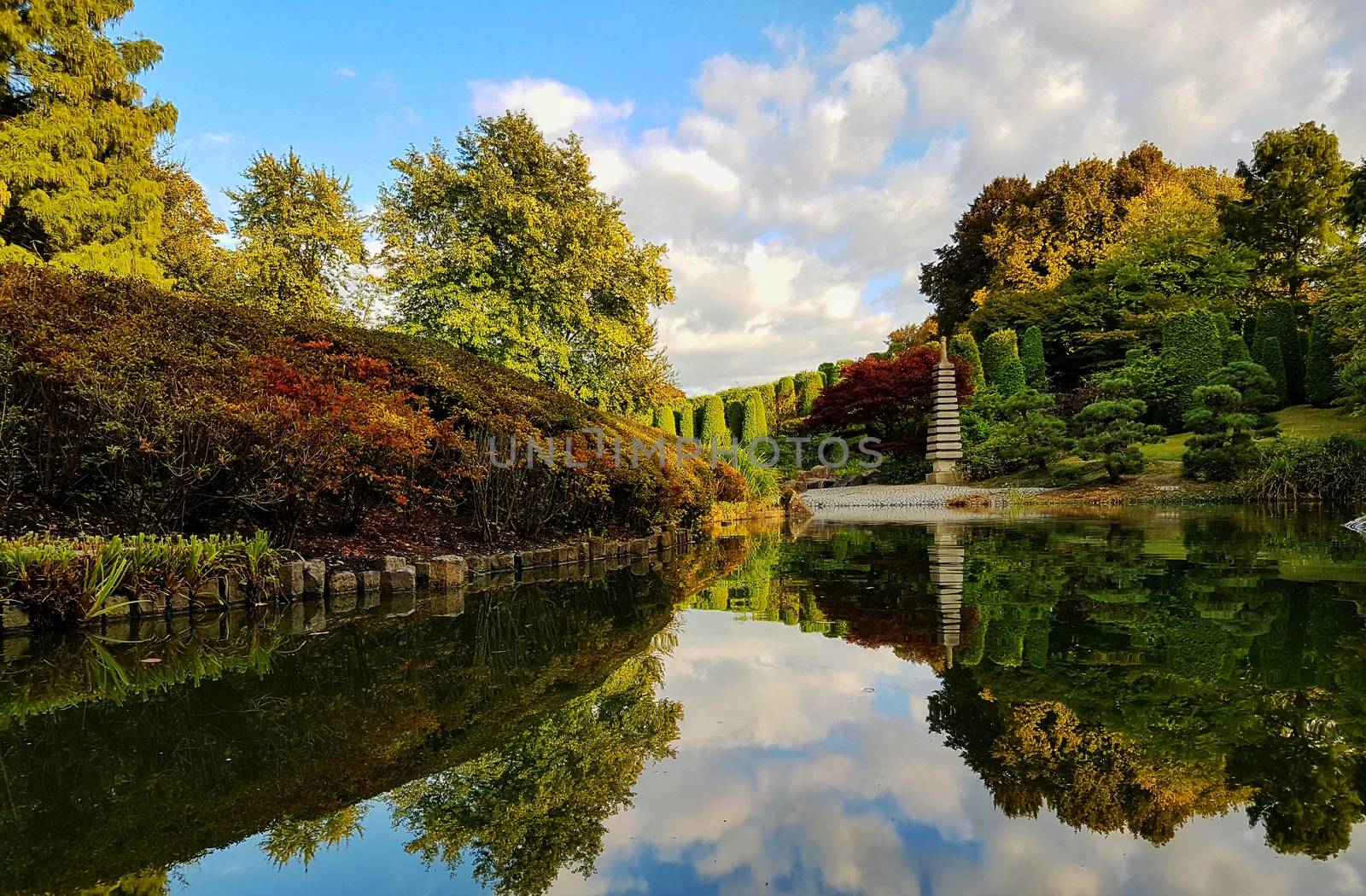Beautiful image reflection in a Japanese garden by Mendelex