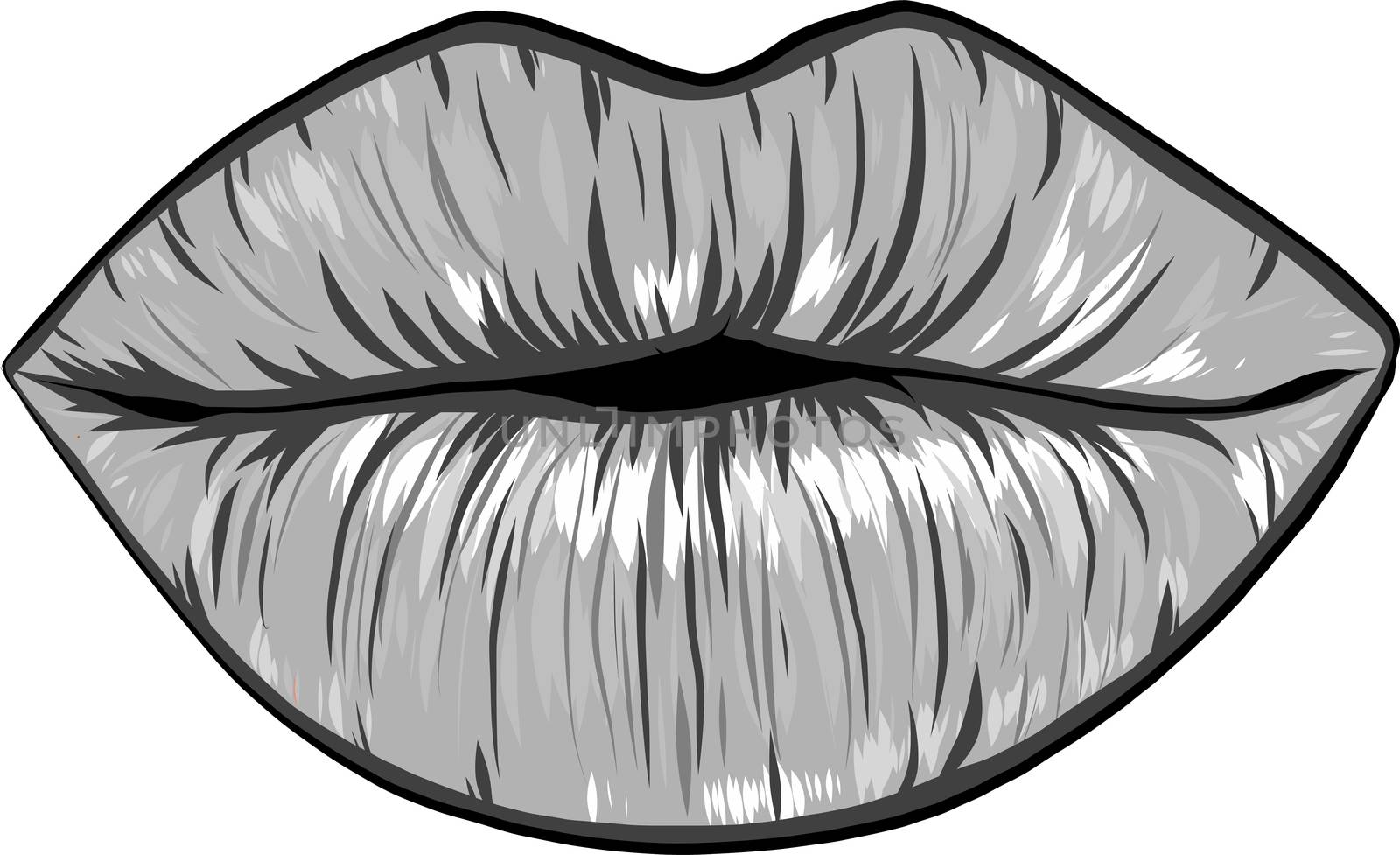 Woman's open mouth with sexy lips and tongue. illustration.
