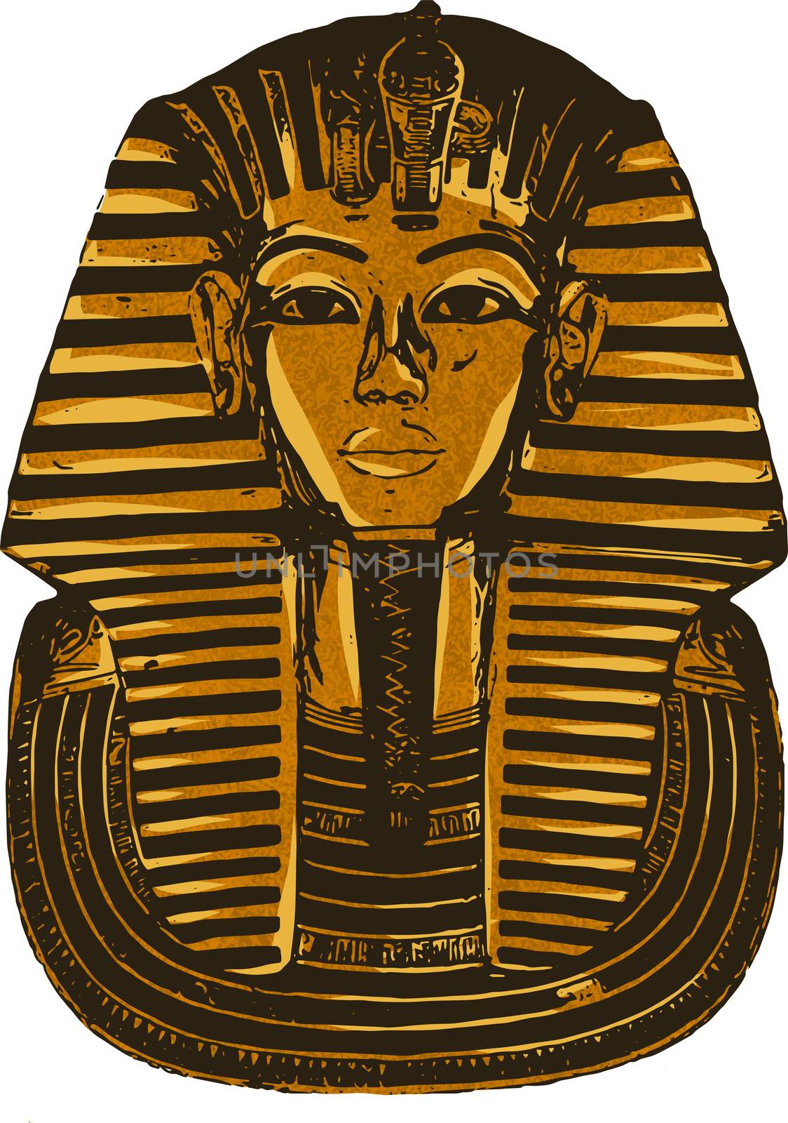 a illustration king tutankhamen egyptian death mask by dean