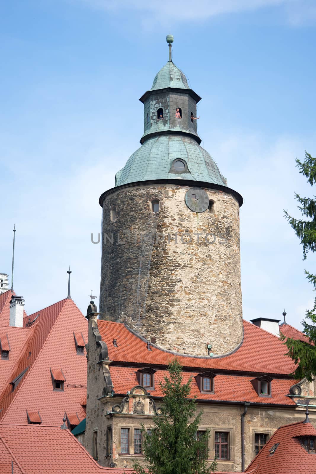 Czocha Castle - a defensive border castle located in the town of Sucha (Czocha), Leśna commune, at the Leśniański Lagoon in Kwisa in the Polish part of Upper Lusatia. The original name was probably Czajków (1329: castrum Caychow), before 1945 Tzschoch.